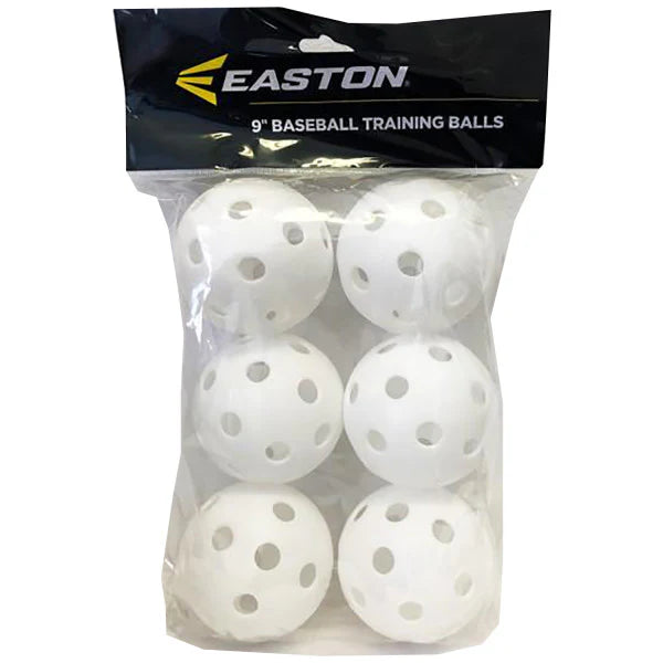 Easton 9" White Whiffle Balls-6 Pack